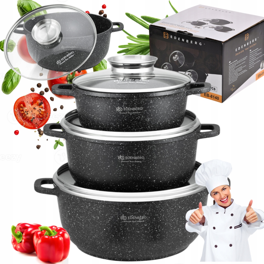 Súprava hrncov Eb- 8140 Premium, hliníkové, 6 ks, Na Darček pre mamičku