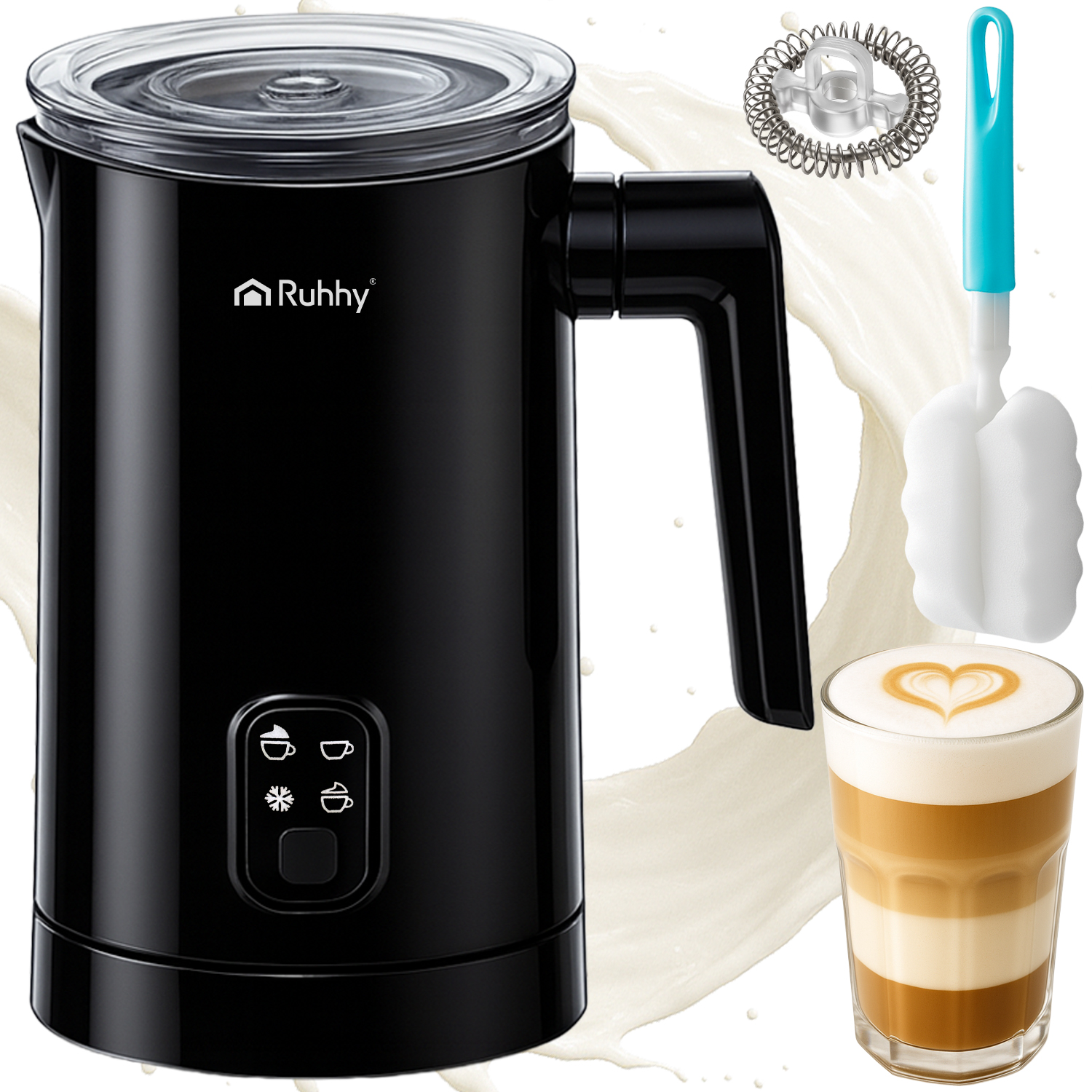 Elektrický napěňovač mléka na kávu 400 W Ohřívač 4 režimy 350 ml Bpa Free