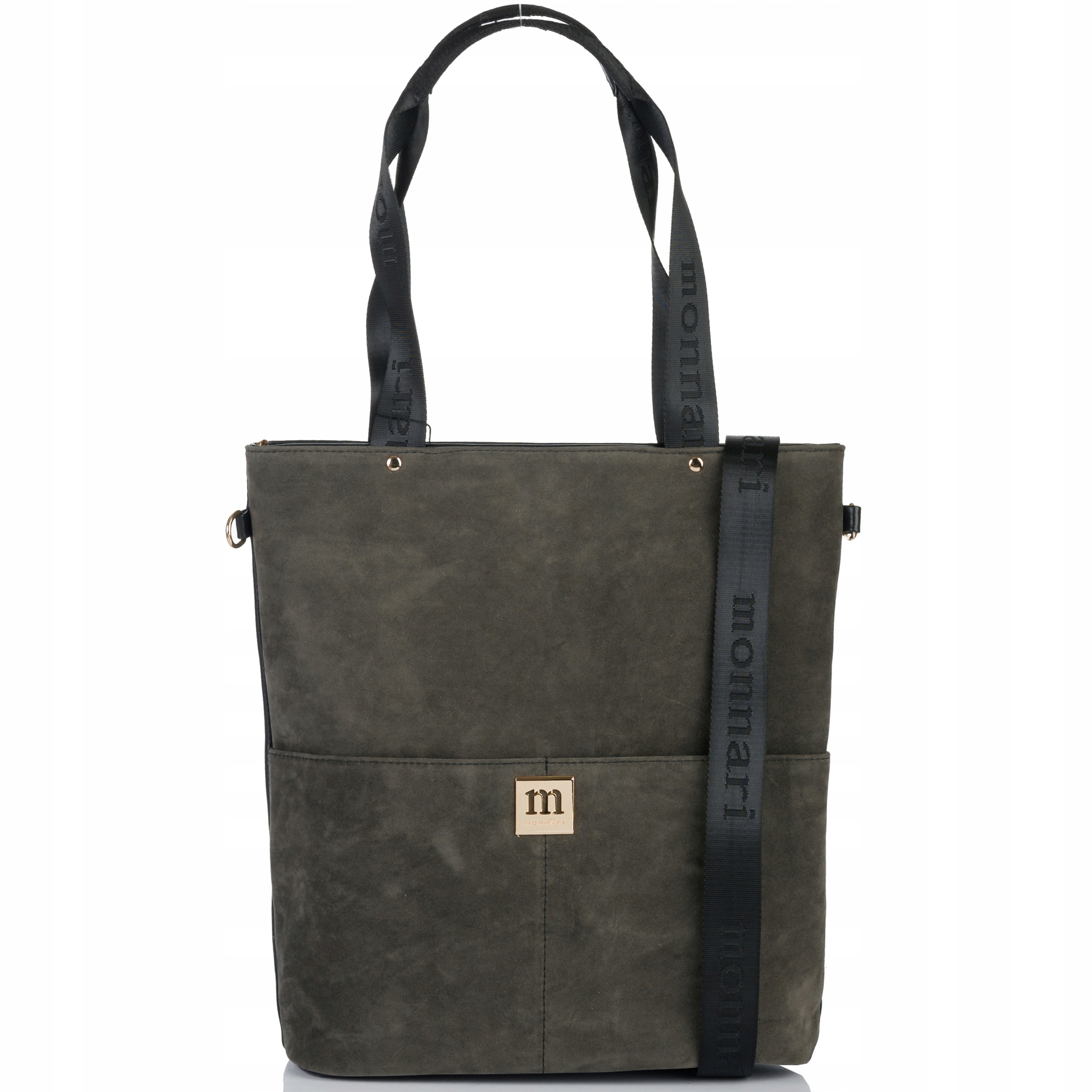 Torebka Monnari Torba Shopper Duża Praktyczna Zamszowa Premium Czarny