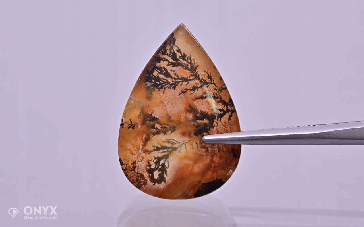 Dendritový křemen konvexní mělká slza 28,5x20 mm