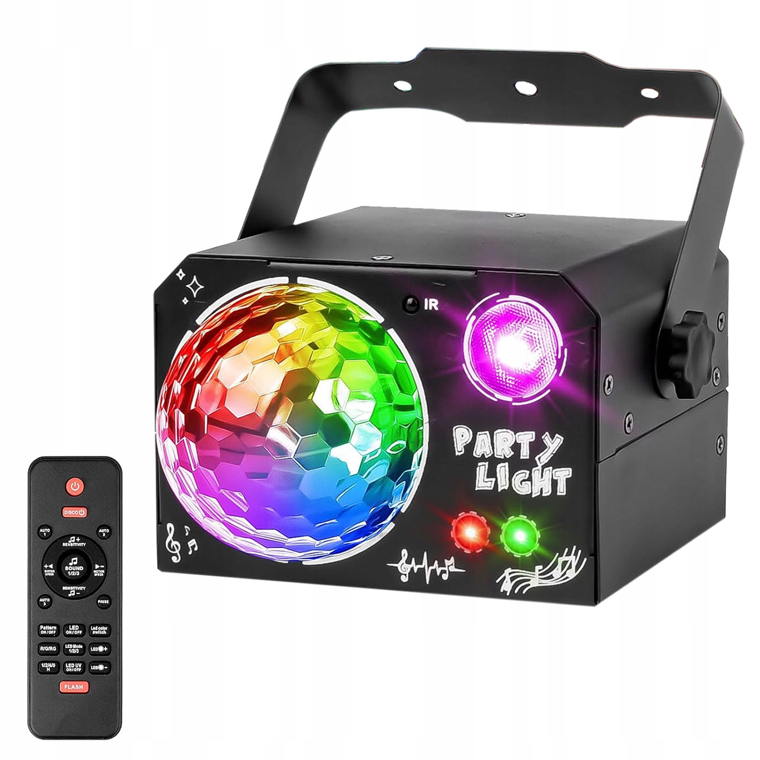 Led Světelný Efekt Disco Osvětlení Na Párty Laserová Koule Rgb Uv 4V1