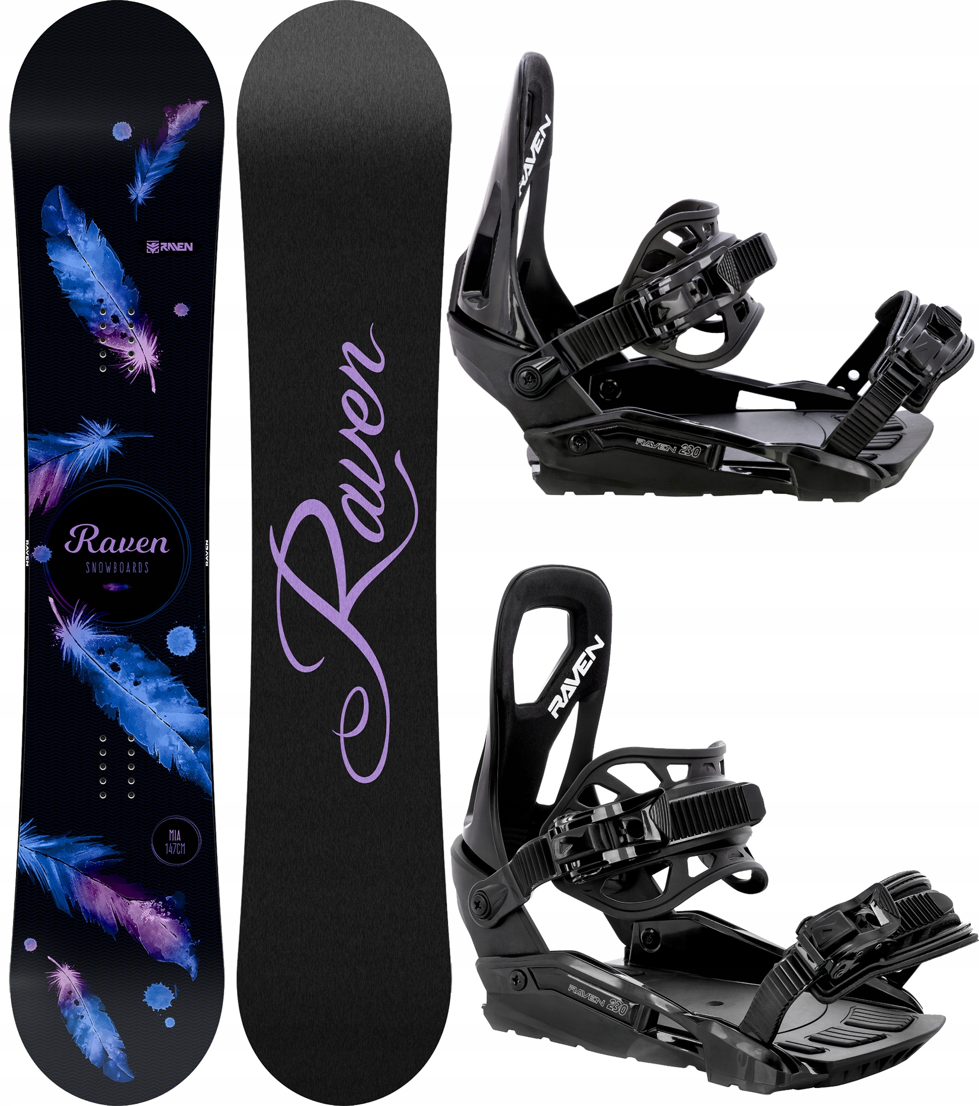 Deska Snowboardowa Raven Mia Black 143cm wiązania S230 Black