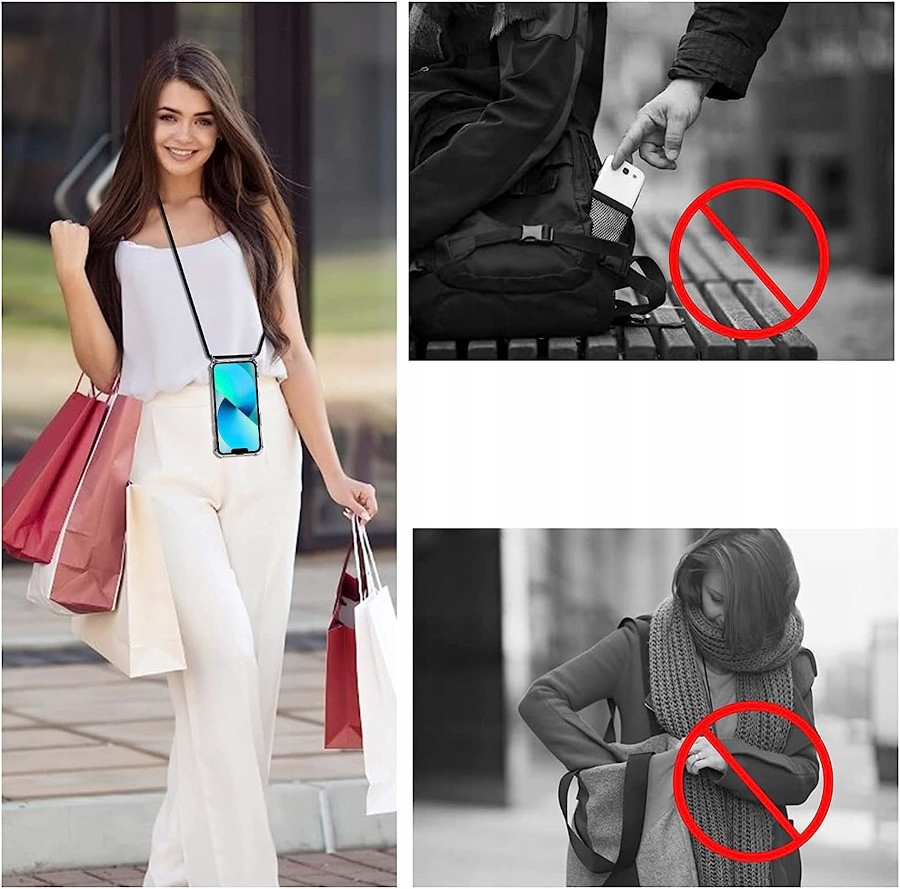 Etui do IPhone 14 Pro CROSSBODY + SMYCZ SZNUREK Materiał tworzywo sztuczne