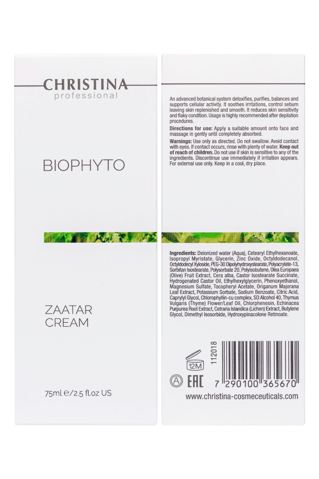Bio Phyto Krem Zaatar CHRISTINA EAN (GTIN) 7290100365670