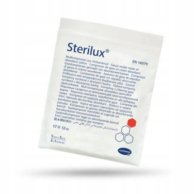 

Sterilux, kompresy jałowe, 12 warstw, 5x5cm, 3szt.