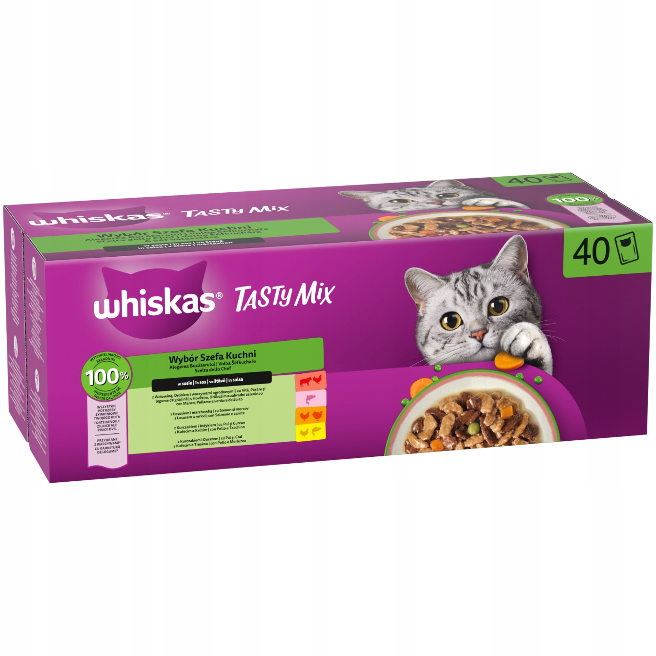 Levně Whiskas Mokré Krmivo Pro Kočky Tasty MIX Sáčků 40X85 G