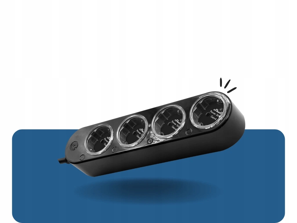 Shelly Power Strip 4 Gen4 (Wi-Fi Matter, Zigbee)-Čierna