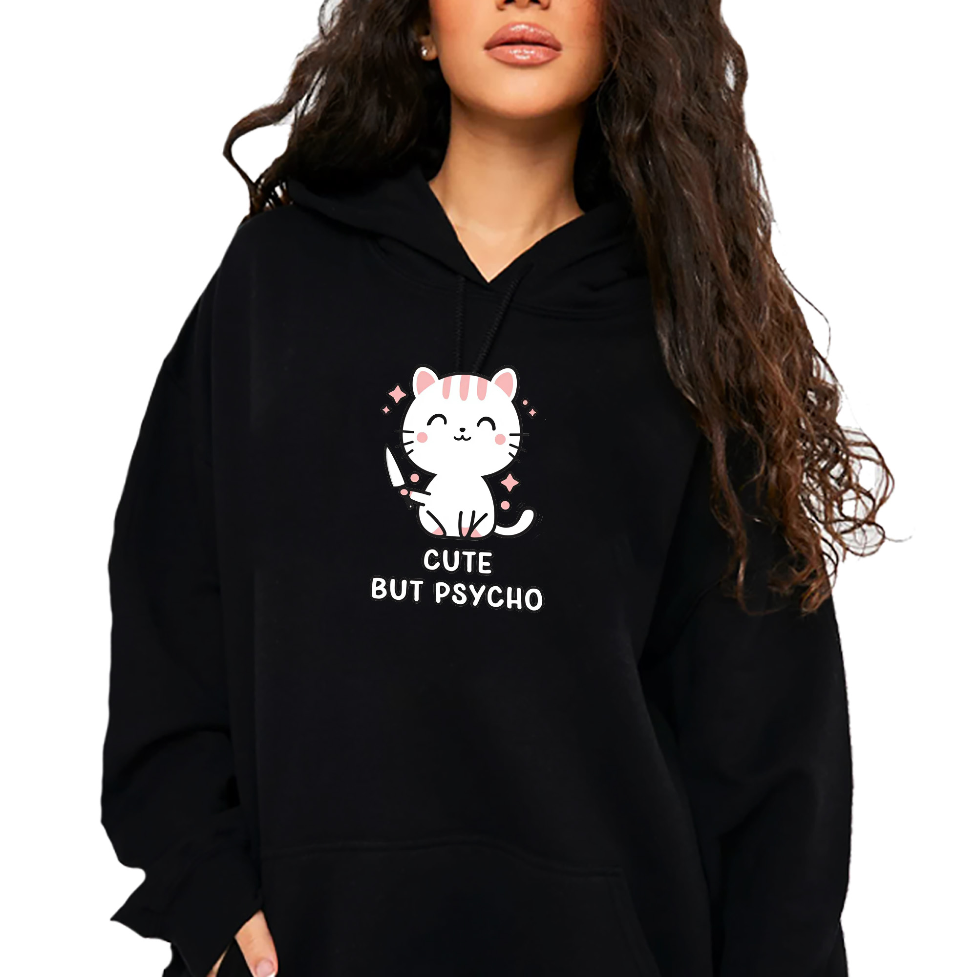 Mikina S Kapucí Módní Tik Tok Cute But Psycho L