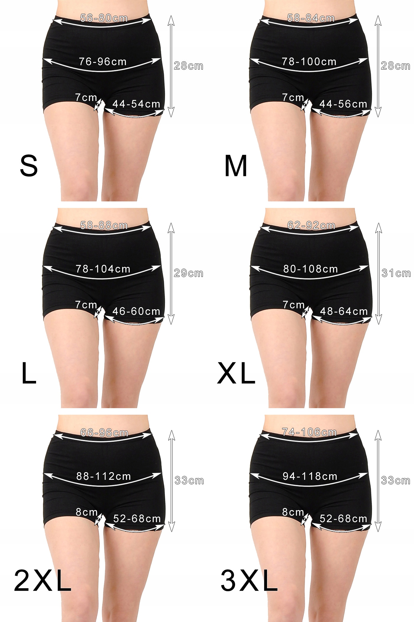 Krótkie spodenki Kolarki bawełniane Polskie legginsy Szorty CZARNE XL Rodzaj sportowe