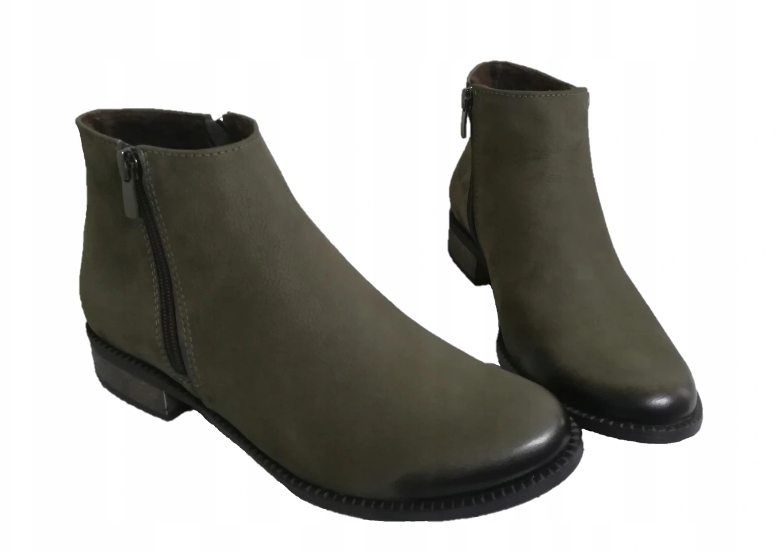 

19. Uniwersał botki z dwoma zamkami skóra nat.