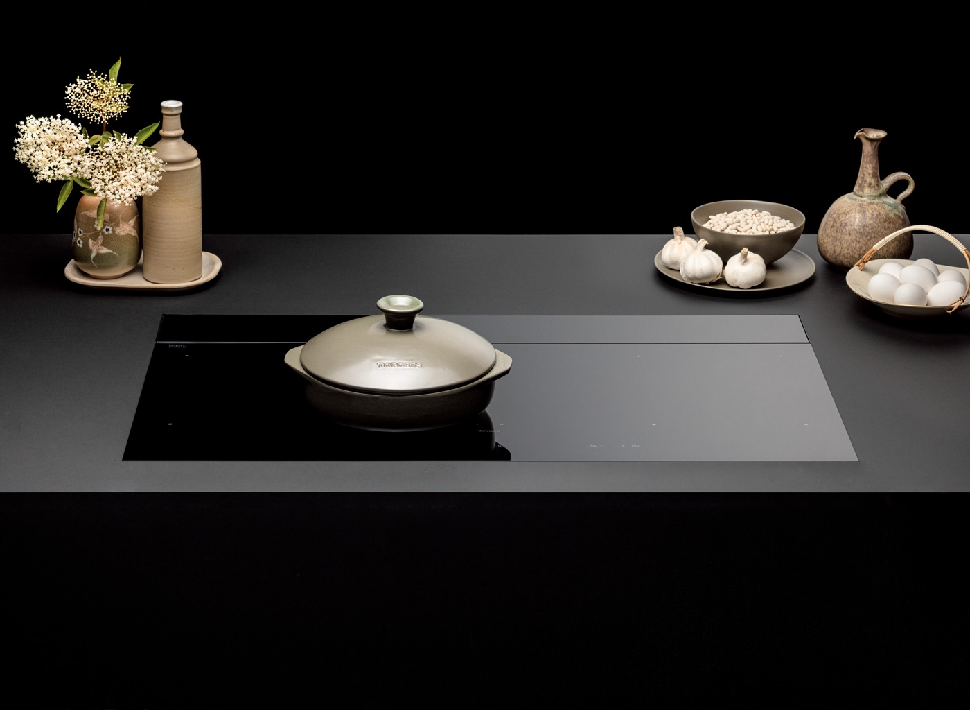 Płyta z okapem garnki Gratis Falmec Brera czarny indukcja mocna 800m3h Kod producenta Brera 90 czarny