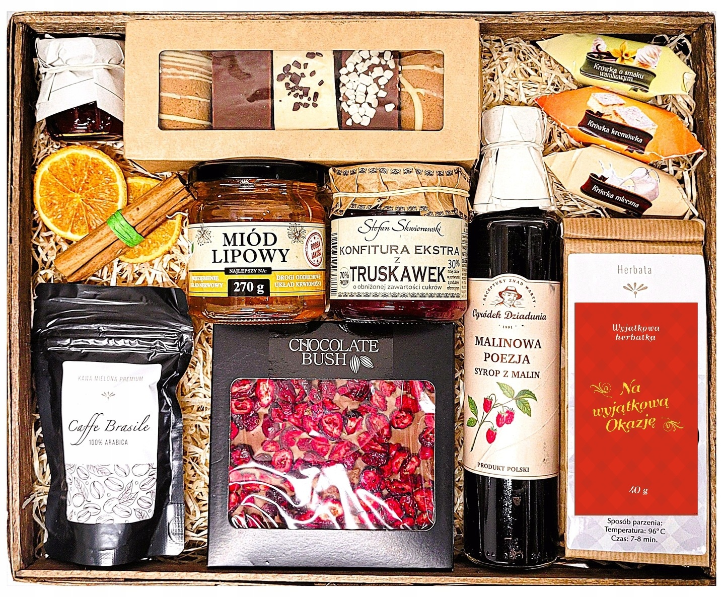 Velký Dárkový Koš Dárek Pochoutky Čaj Med Perníky