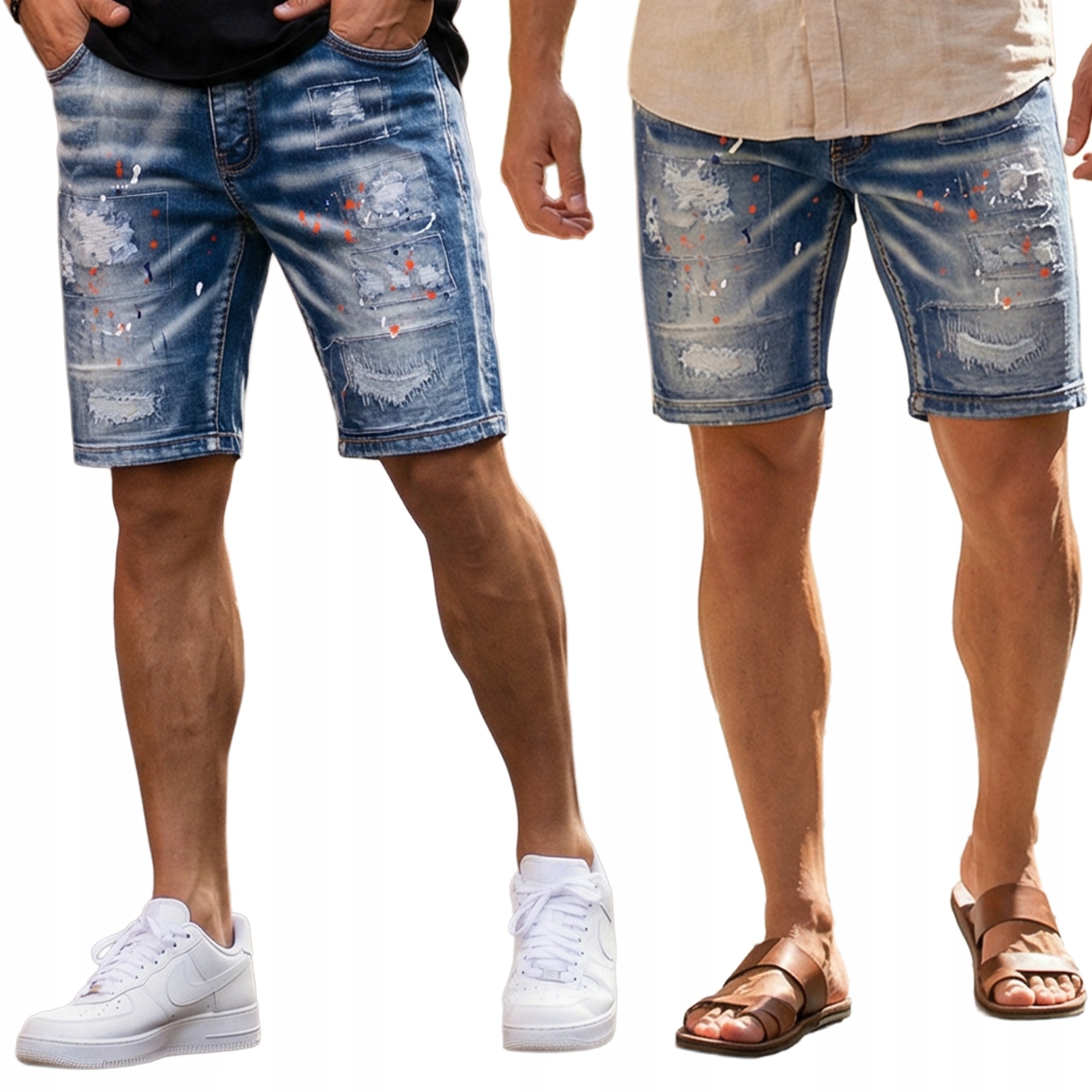 Kraťasy Mazané Vintage Skinny Slim Stínované Zayne Paris