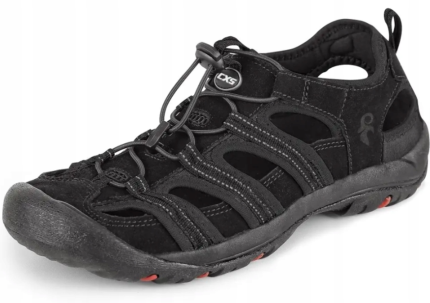 Kožené sandály Cxs Sahara černé lehké 42