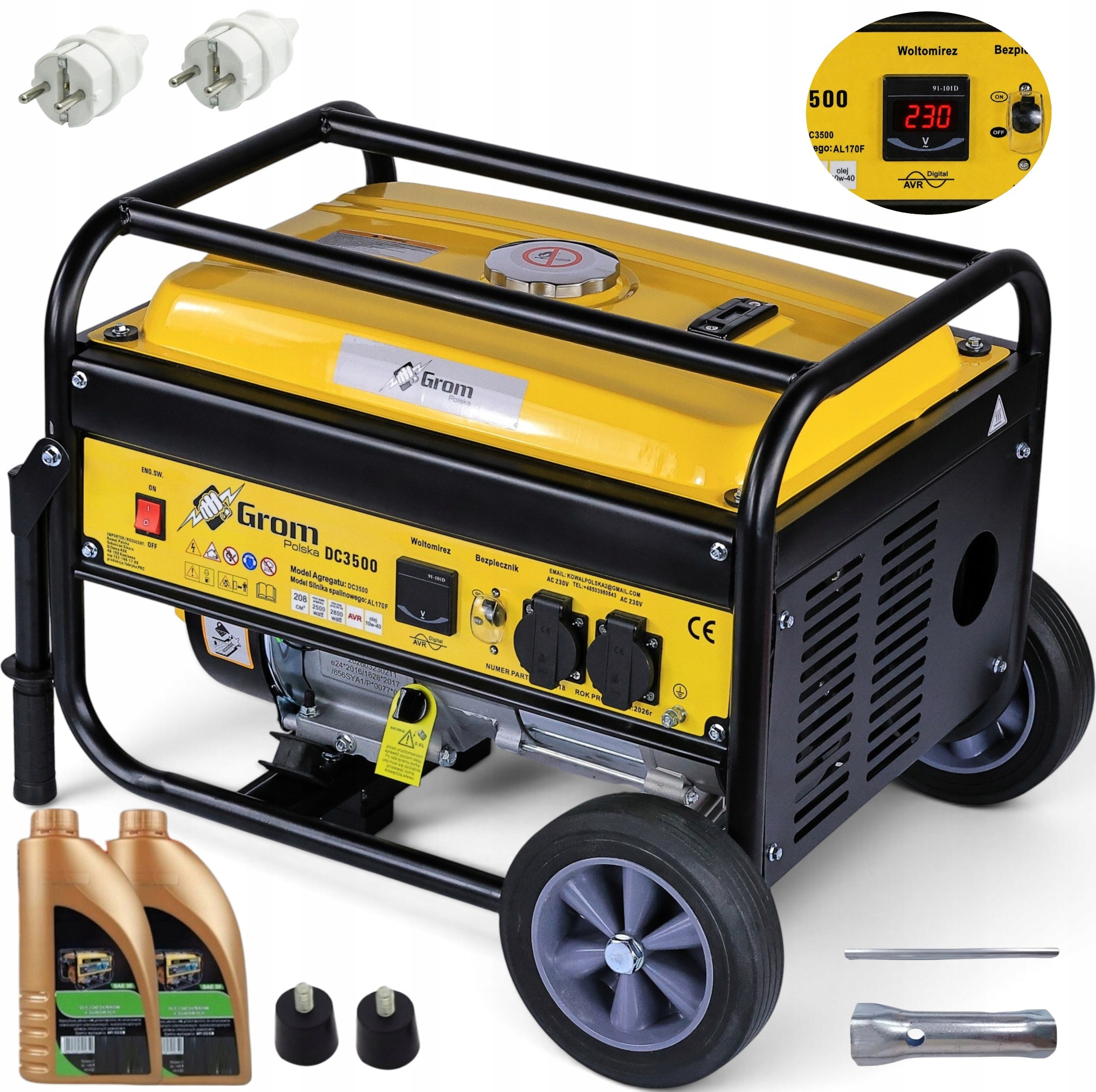 Agregat Prądotwórczy 5200W generator prądu Grom Polska Marka +koła, Avr+