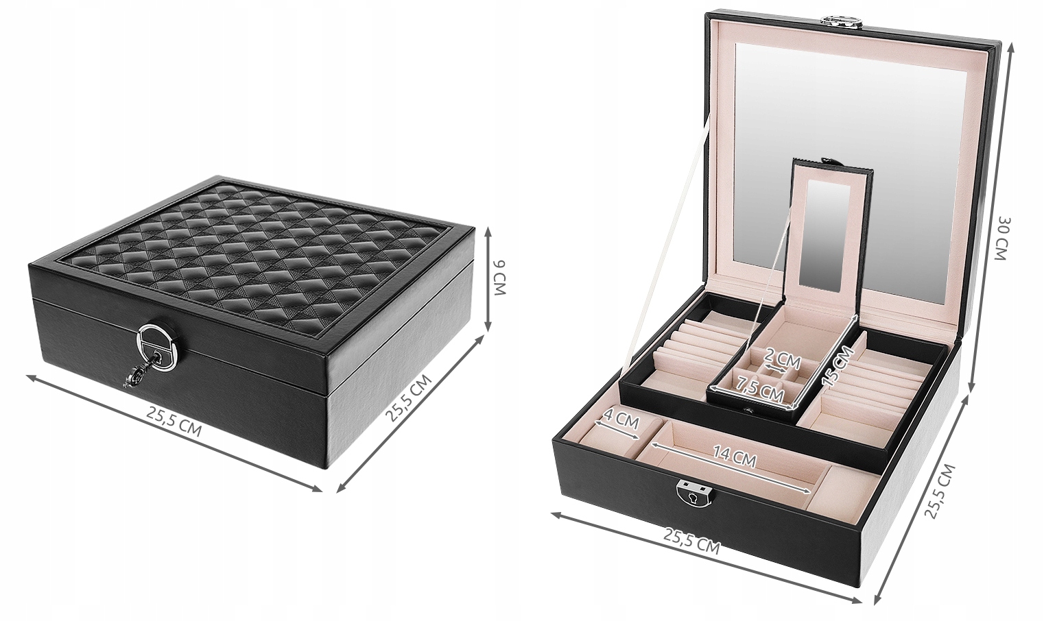 Вместительная коробка-органайзер Элегантная коробка-футляр для ювелирных часов Код производителя 8896 Коробка с коробкой для часов Косметика