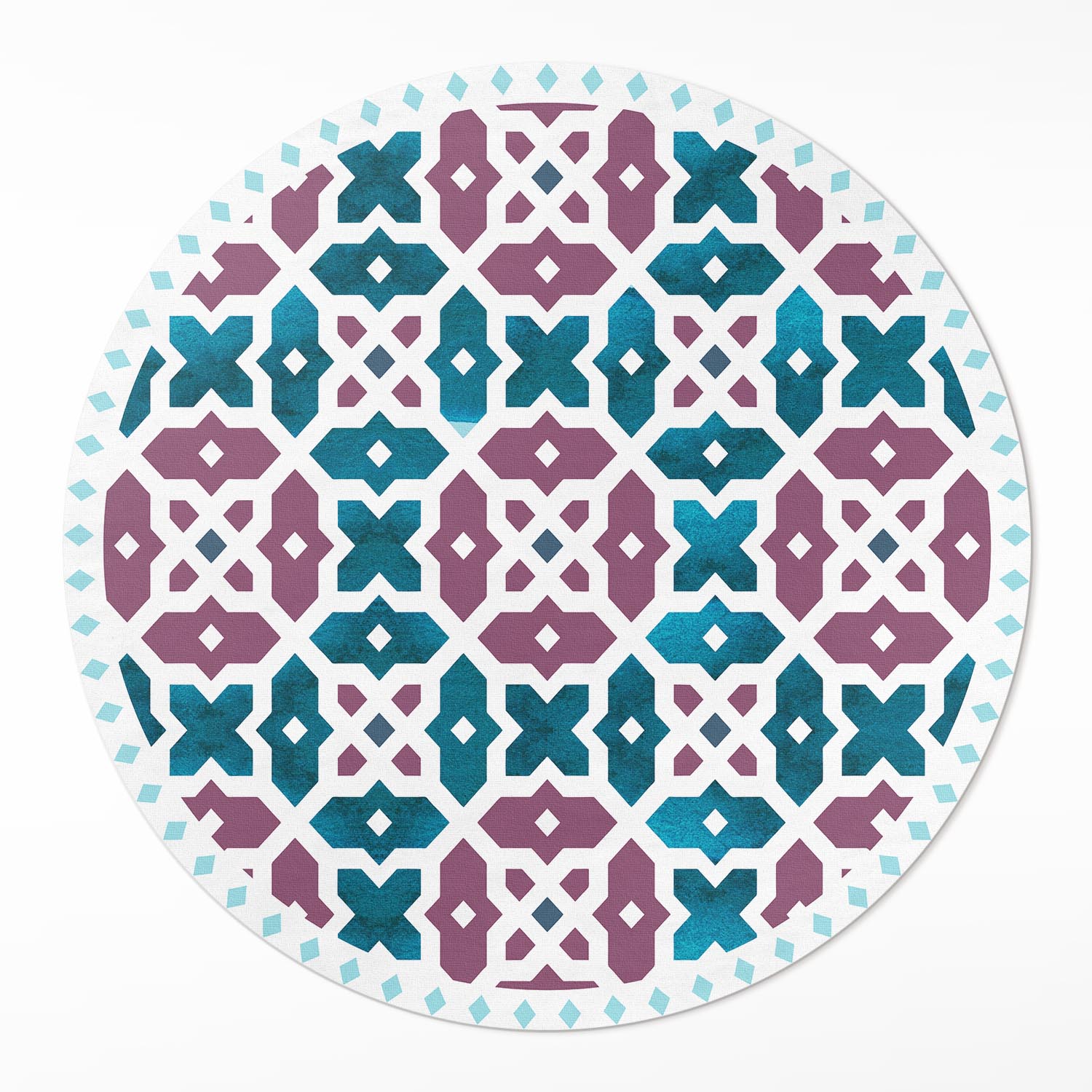 Dekoratívny okrúhly vinylový koberec s motívom krásnych dlaždíc ⌀ 140 cm