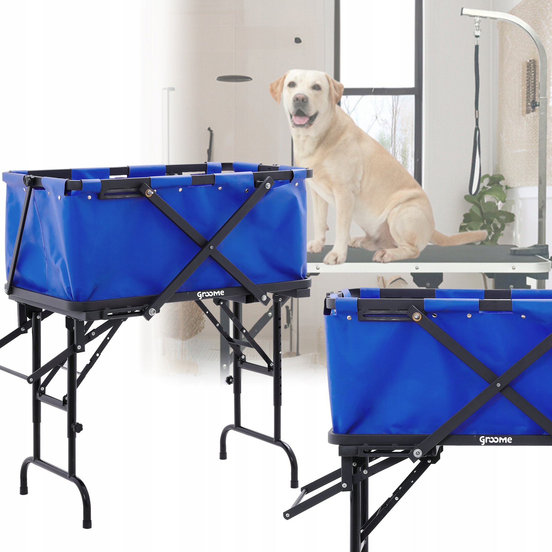 Levně Groomerská vana na mytí psů a zvířat, veterinární, skládací, přenosná
