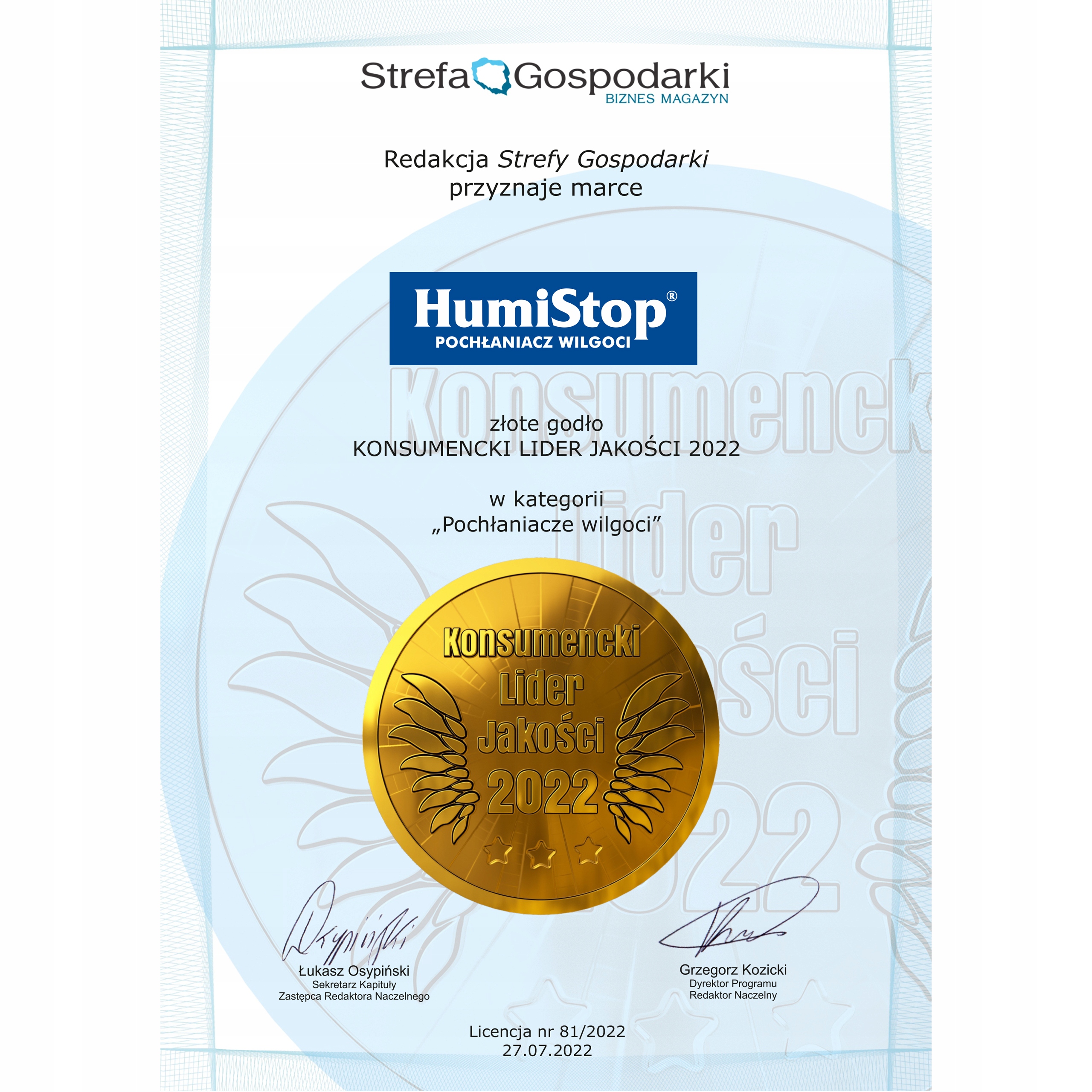 POCHŁANIACZ WILGOCI HUMISTOP MAXI 2 WKŁADY, GRATIS Rodzaj pochłaniacz