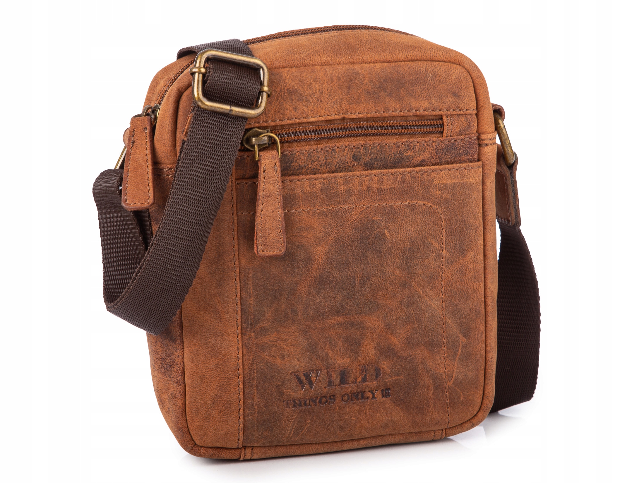 Kožená pánská taška na rameno, hnědá, městská litonoška, vintage