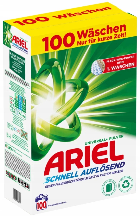 Proszek do Prania Ariel Niemiecki 6kg 100 prań Uniwersalny