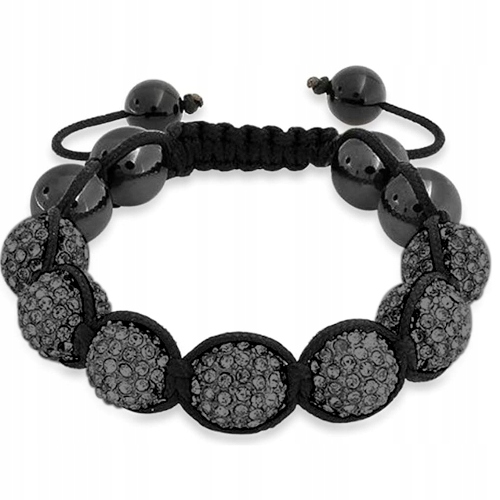 

bransoletka Shamballa 7 koralików Grafit