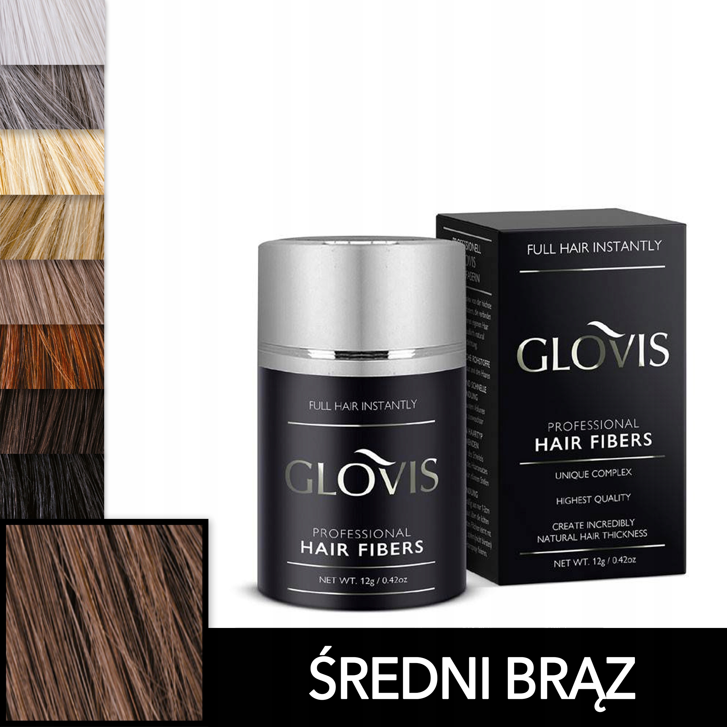 

Włókna Glovis 12g Średni Brąz Medium Brown