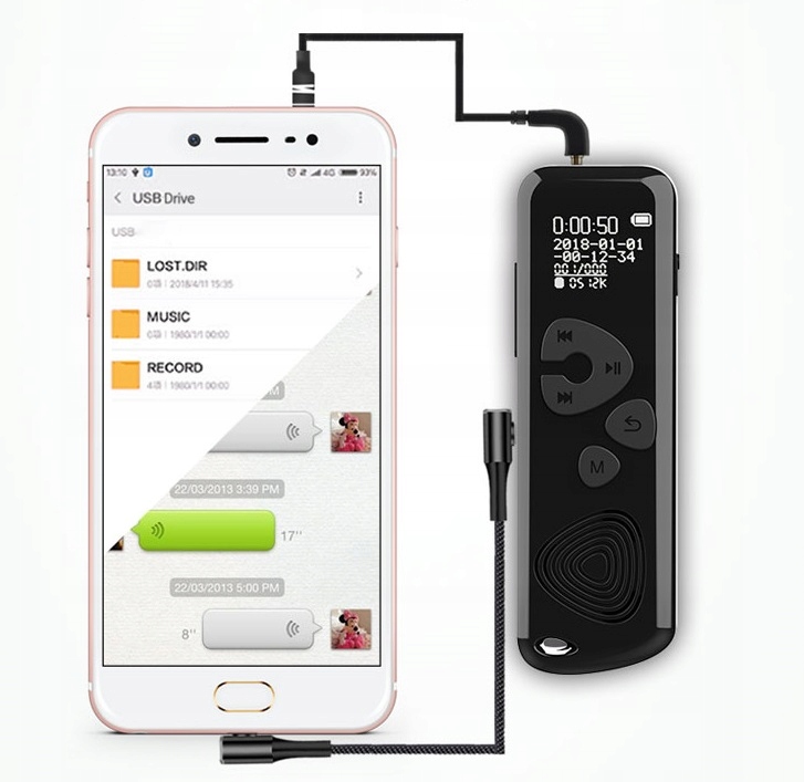 Rejestrator podsłuch 75 godzin nagrywania hasło Model QX2