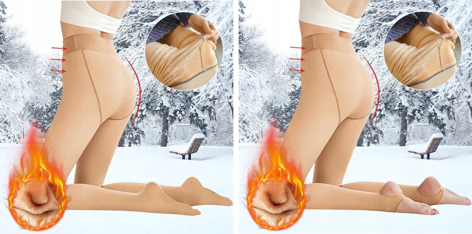 LEGGINSY IMITUJĄCE RAJSTOPY ZIMOWE OCIEPLANE 80 g Rodzaj inny