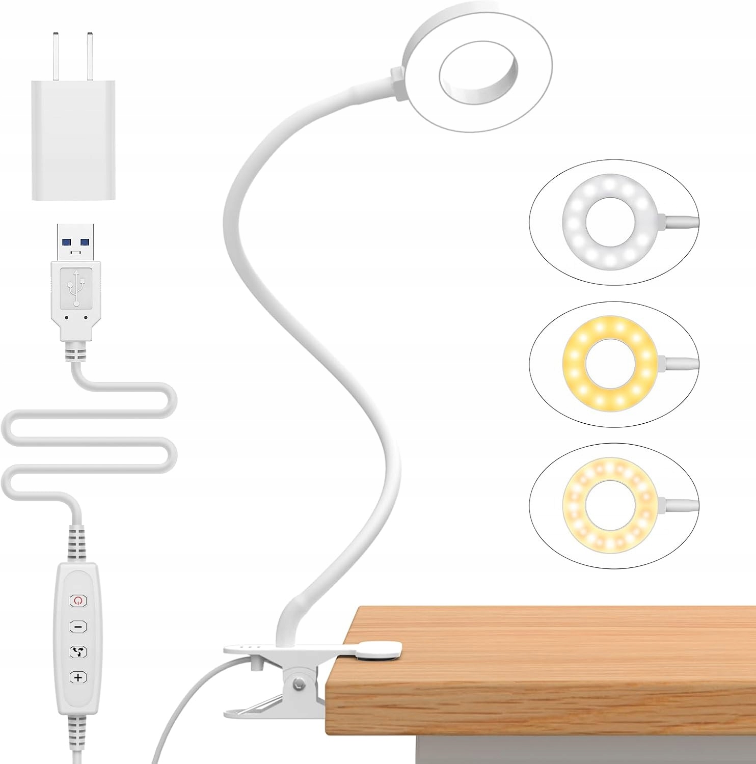 Led Lampička Na Čtení, 3 Režimy, 10 Úrovní Jasu, Usb Nabíjení
