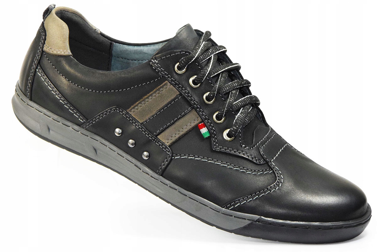 

Buty męskie skórzane trampki polskie Kam Pol r.44