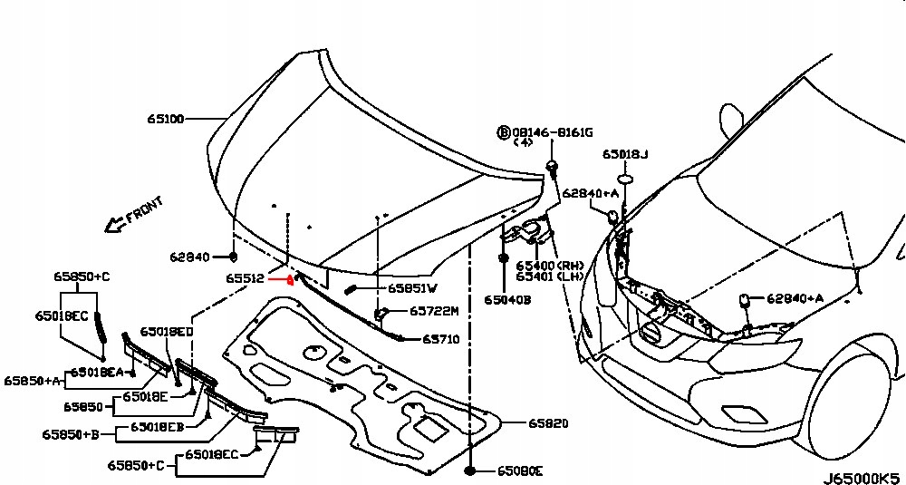 NISSAN X-TRAIL QASHQAI ZACZEP UCHWYT PODPORY MASKI Typ samochodu Samochody osobowe