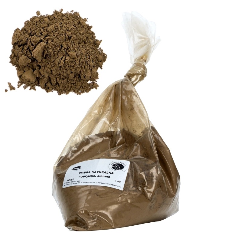 Suchý pigment 40660 Umbra přírodní kyperská tmavá 1kg Šmal