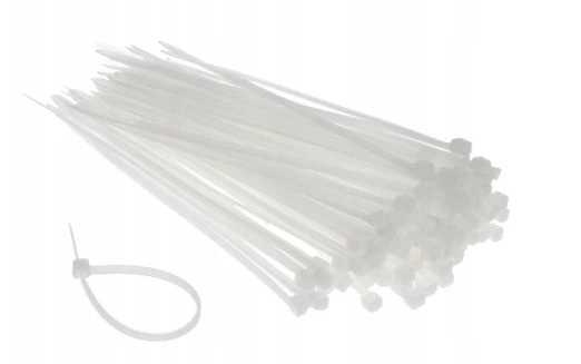 Opaski Zaciskowe Kablowe Trytki Ziperki Trytytki 4,8x200 Białe 100 Sztuk