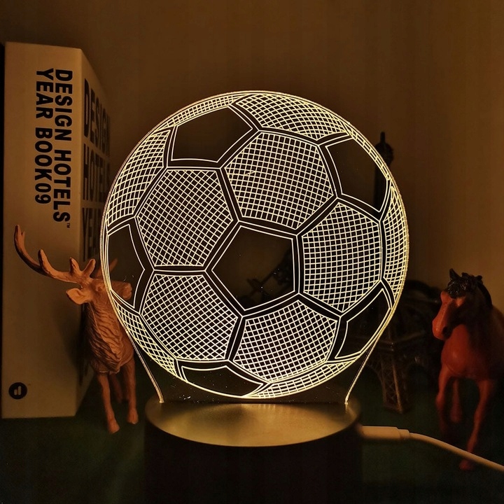 LAMPKA NOCNA PIŁKA NOŻNA LED Z PILOTEM 3D MOCNA Marka Cameleon