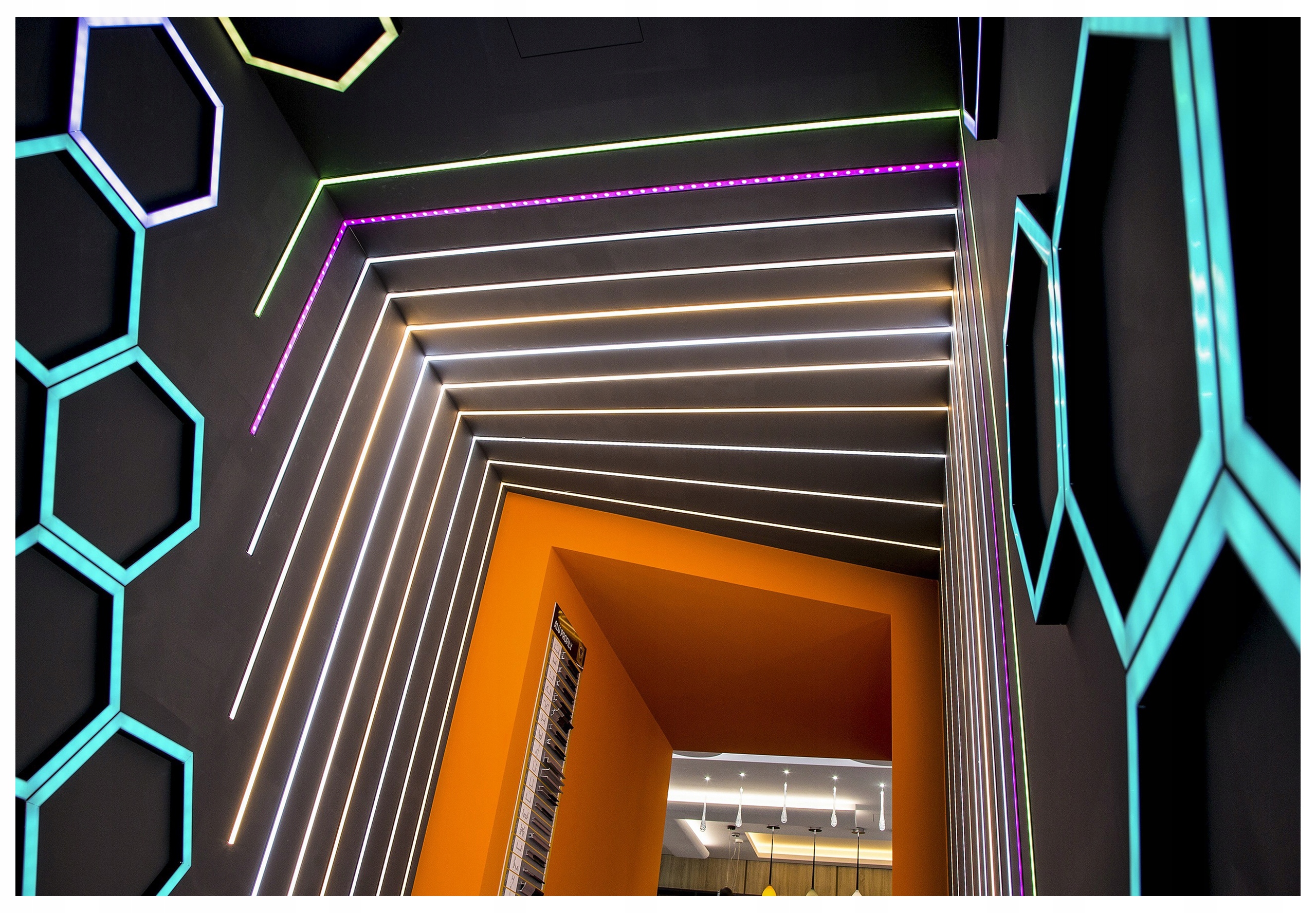 PROFIL LED ALUMINIOWY do PŁYTY GK karton gips płyt kafli glazury 2m + klosz Marka Masterled