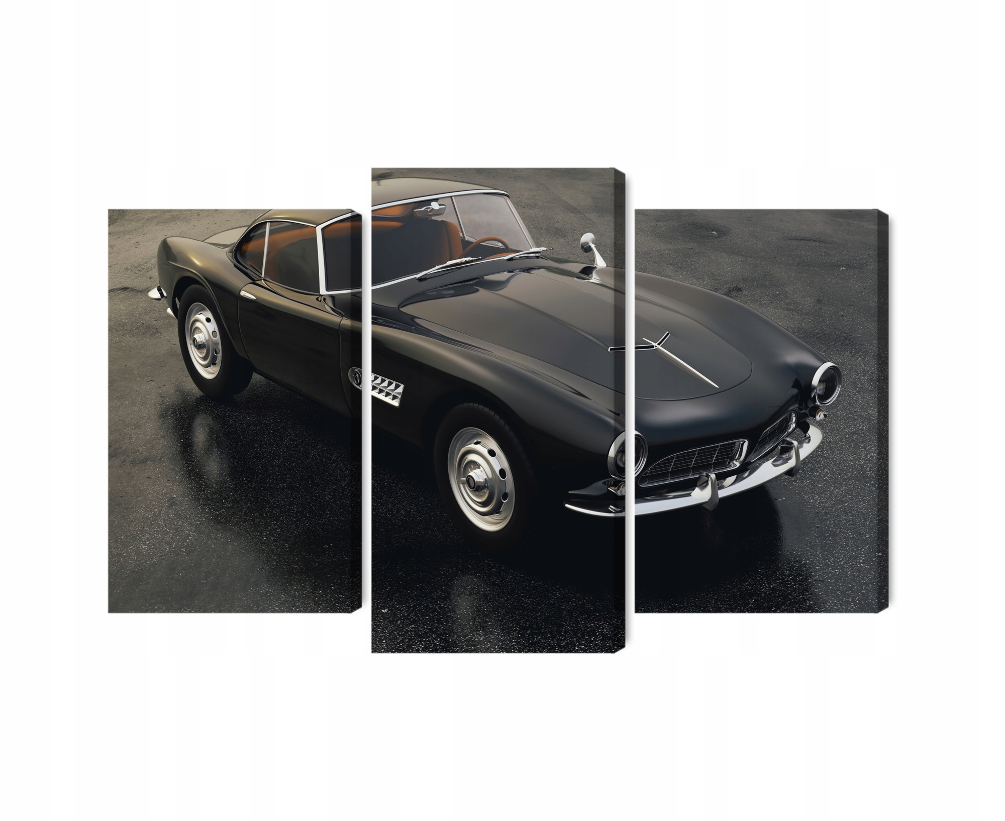 Viacdielny obraz Vintage Čierny Športový automobil Canvas 150x100