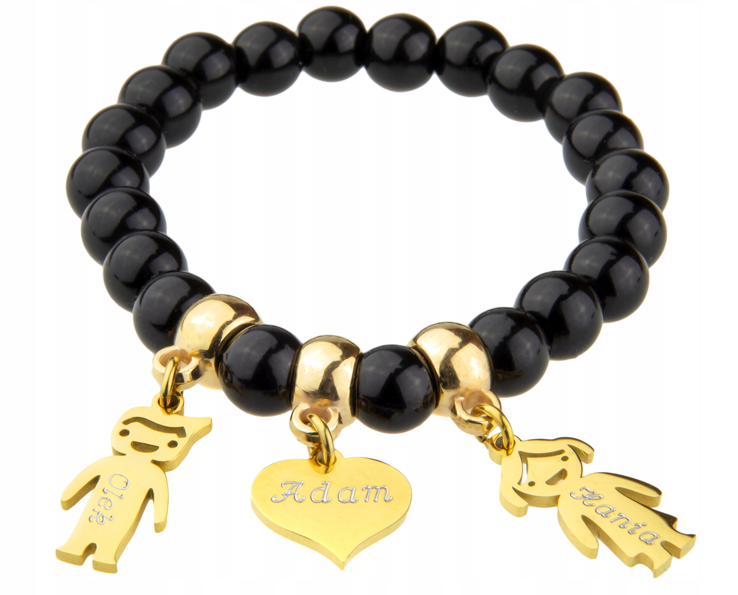 

Bransoletka Korale Złota Stal 3 Zawieszki Grawer