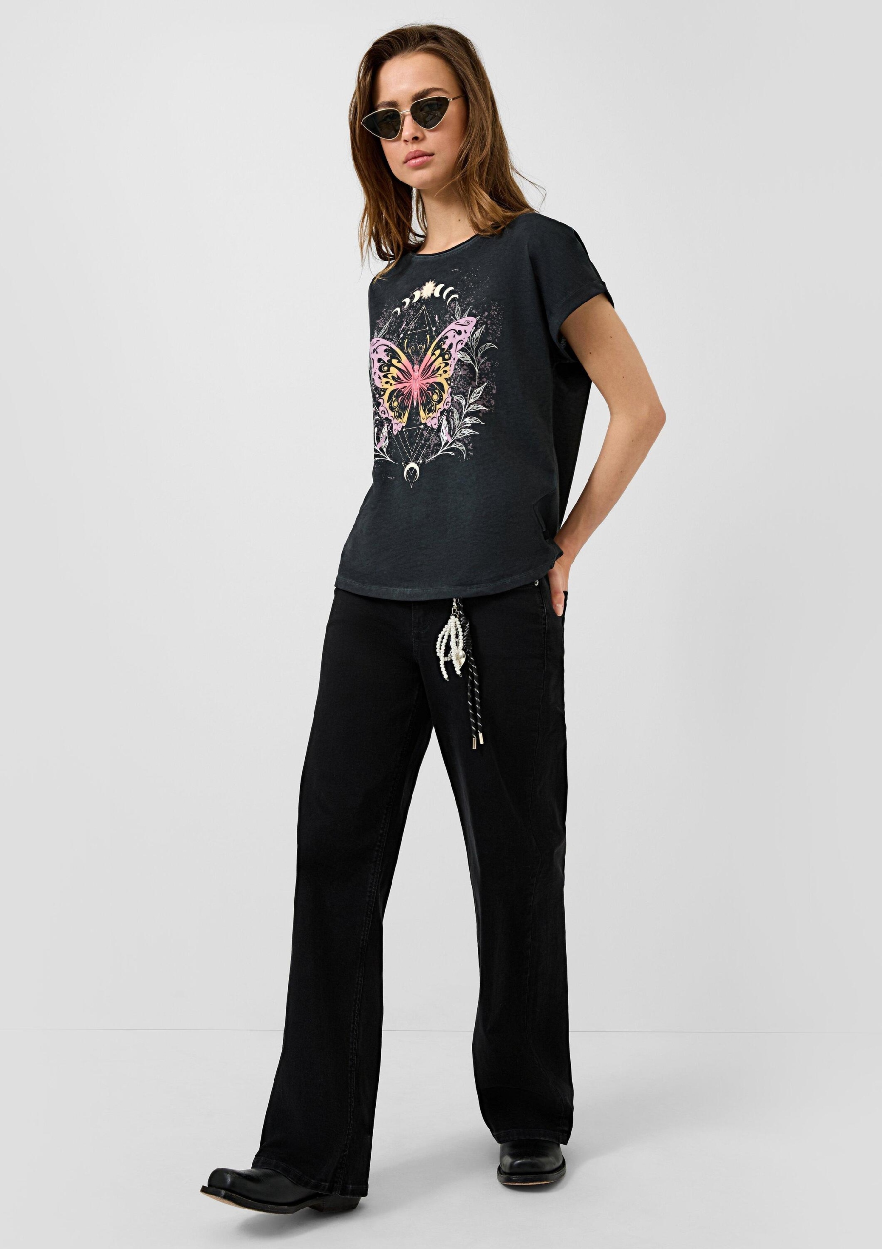 Qs T-Shirt luźny krój