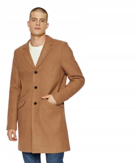 Only&sons Klasický Kabát S Vlnou A Klopami, Hnědý, K_a