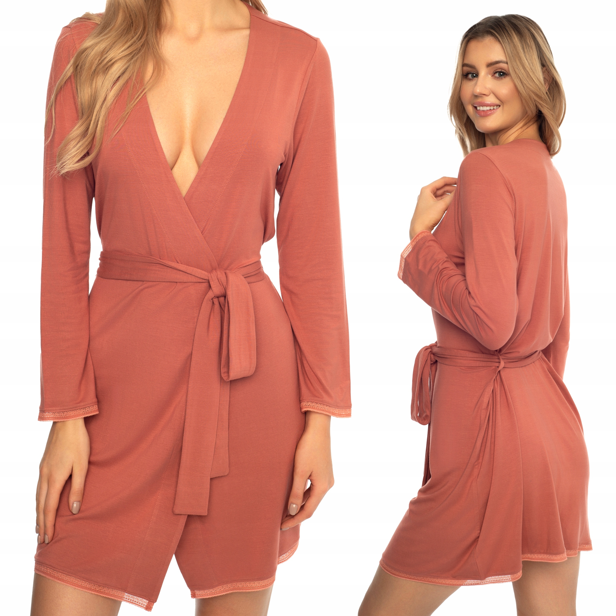 Dámský župan z Viskózy se zavazováním v pase Henderson Alena S