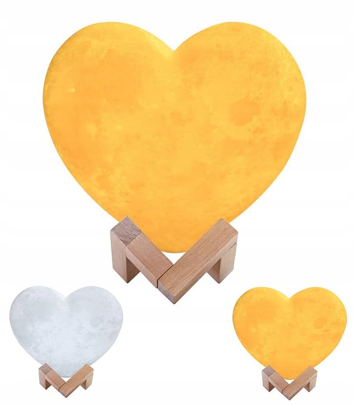 LAMPKA NOCNA LAMPA ŚWIECĄCE SERCE 3D MOON 55 CM Długość/wysokość 23 cm