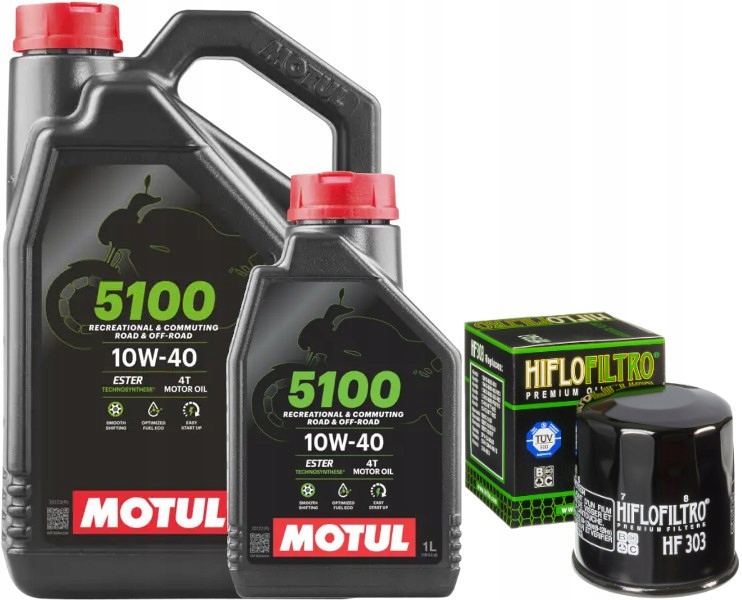 Sada Filter HF303 Olej 10w40 Motul 4T 5100 5L