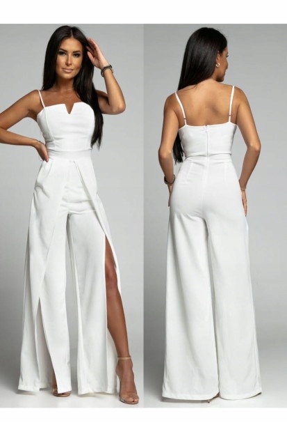 BIAŁY elegancki kombinezon z rozcięciami Marka inna