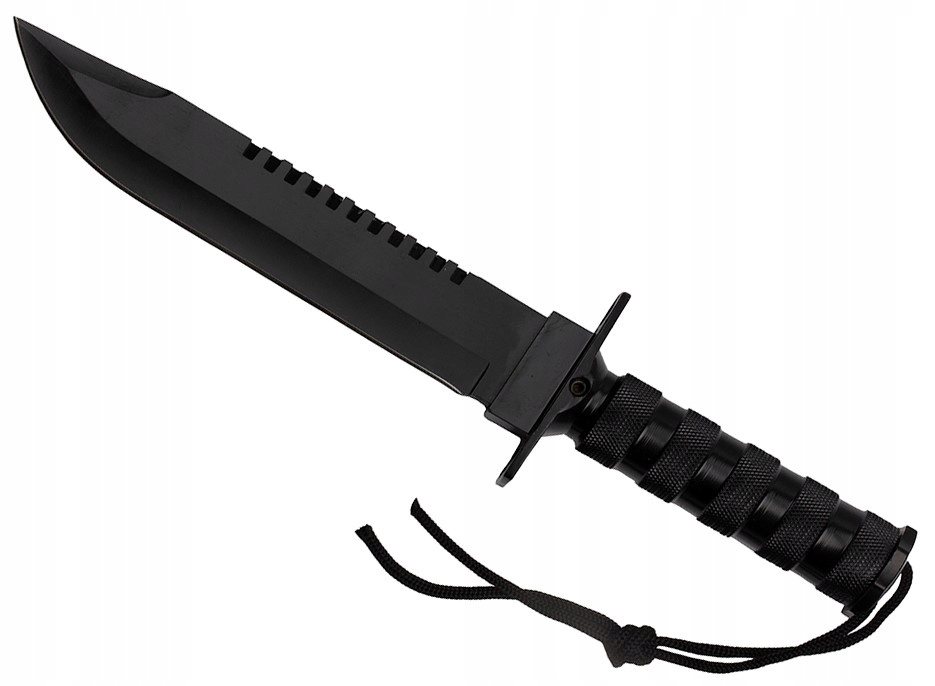 Nóż Taktyczny Rambo Finka Wojskowy Survival Czarny
