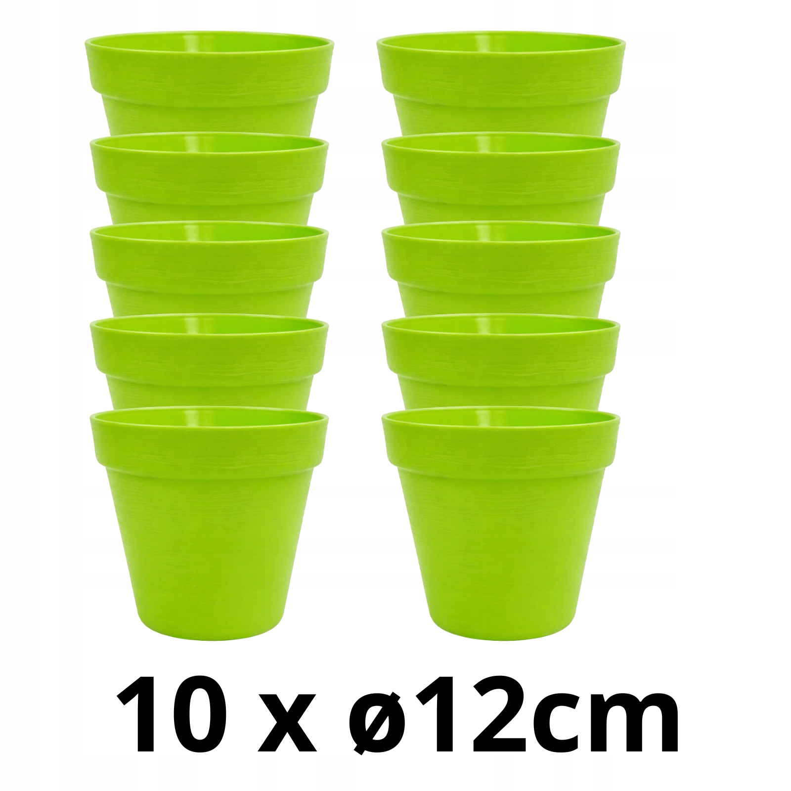 10 x Doniczka w Stylu LOFT 12 cm, Eko, UV Odporna, Zielony 1