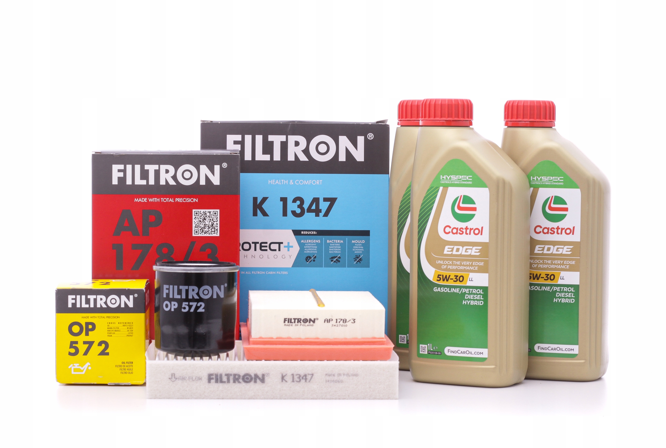 Sada filtrů Toyota Aygo II Citroen C1 II 1.0 olej Castrol Edge 5W30 3L