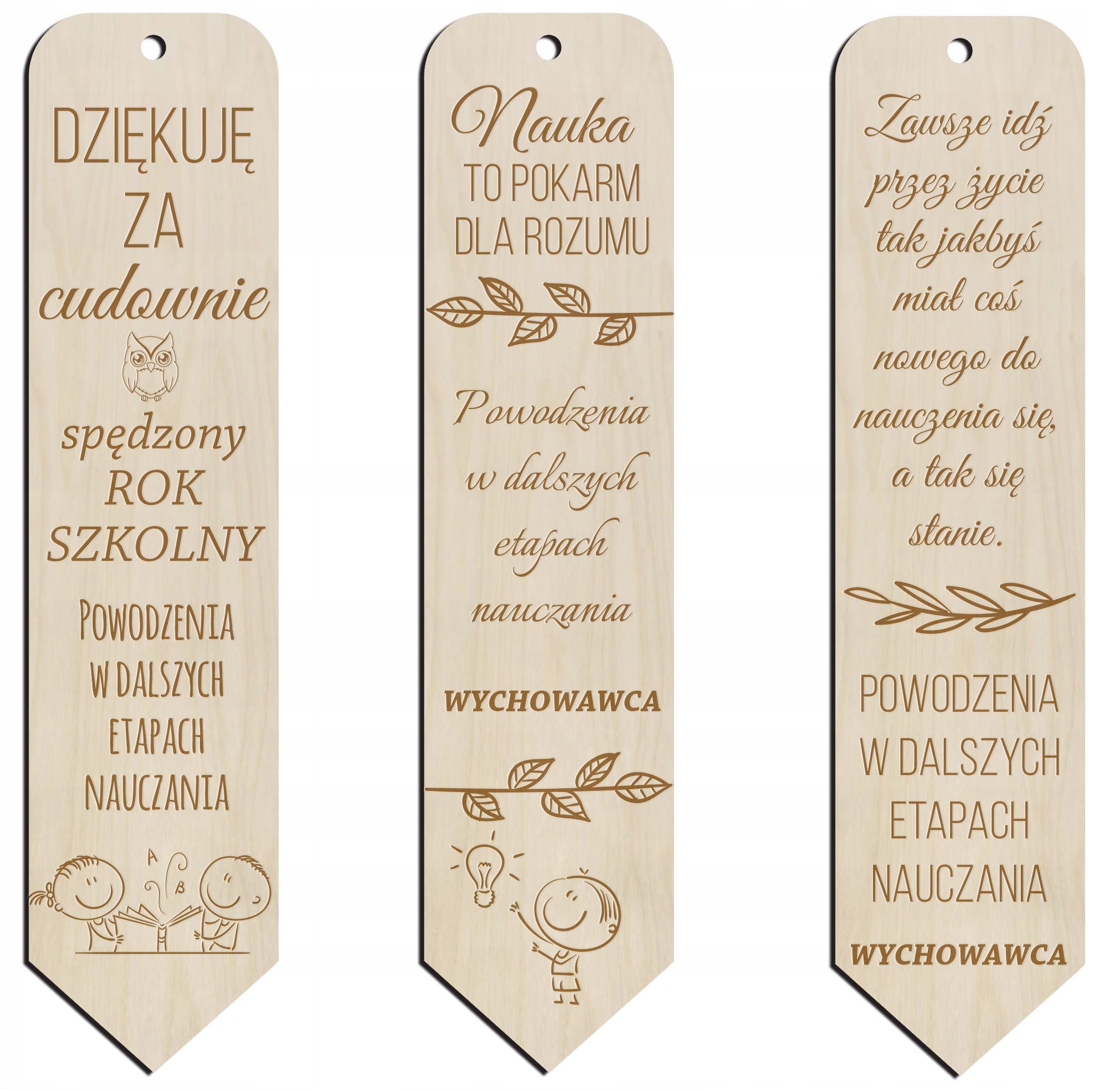 

Zakładka do książki drewniana na zakończenie roku
