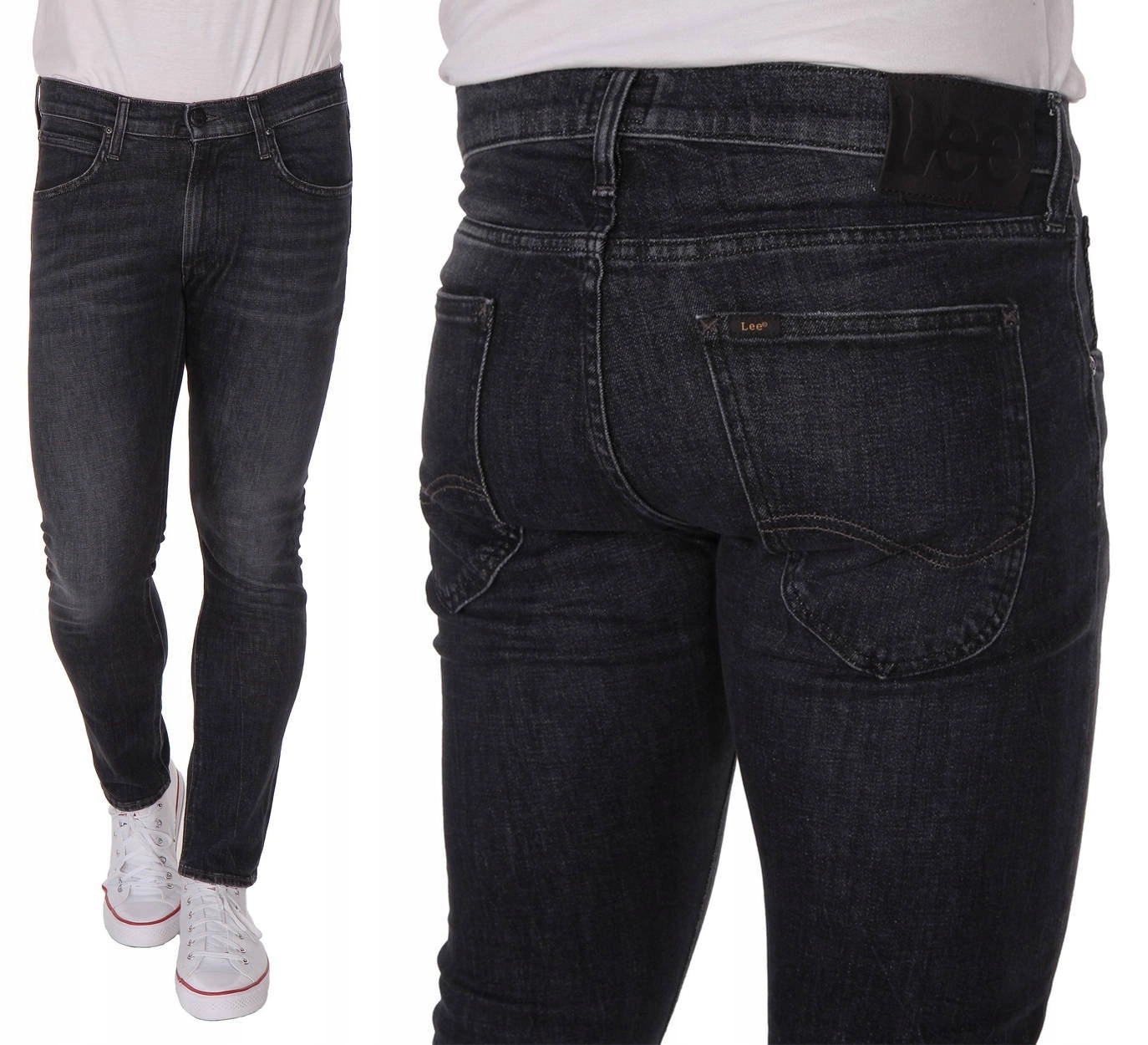 Pánské zúžené džínové kalhoty Lee Luke Black Worn L719RGST 26/32