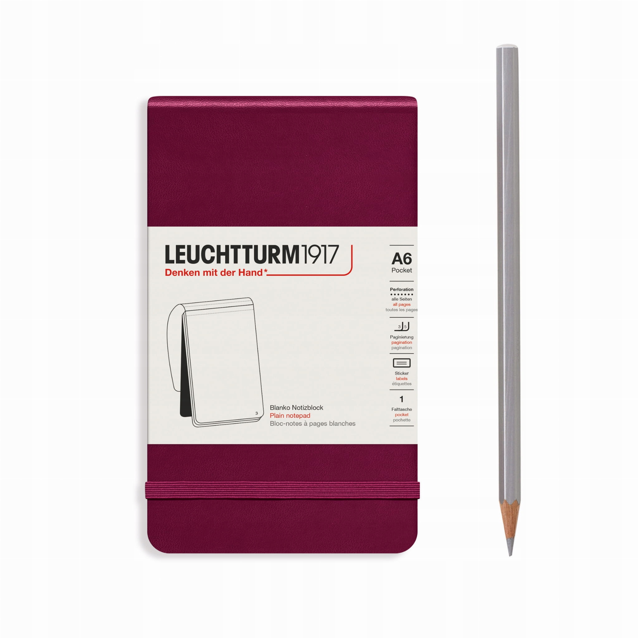 Notatnik Reporterski Leuchtturm1917 Pocket A6 Gładki Bordowy